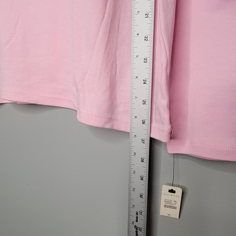 Talbots Tee Shirt Womens Size XL Baby Pink 100% Pima Cotton L/S Crew Neck‎ Top - Picture 7 of 9